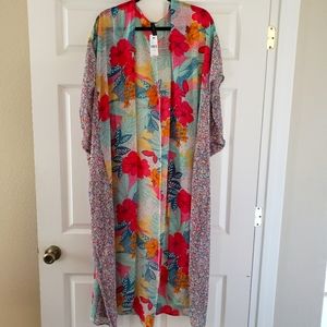 Women's Lane Bryant Floral Semi Sheer Duster